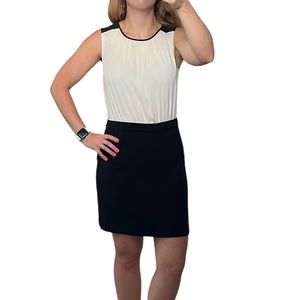 S0 Cream and Black Loft business casual dress